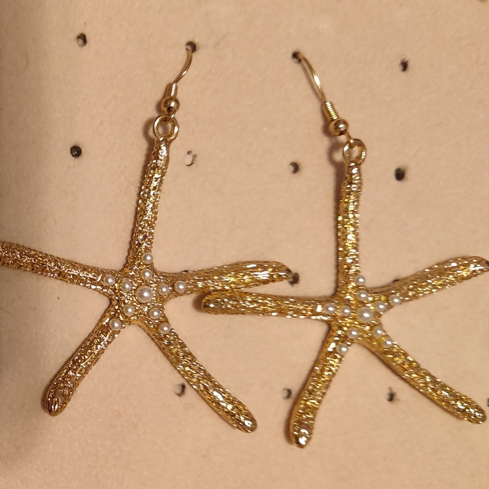 Gold Starfish Earrings